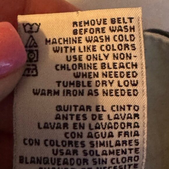 Vintage Button Up Midi Skirt Size 16P Academia Tan Belt Preppy Twee Classic - Picture 9 of 9